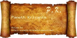 Paneth Krizanta névjegykártya